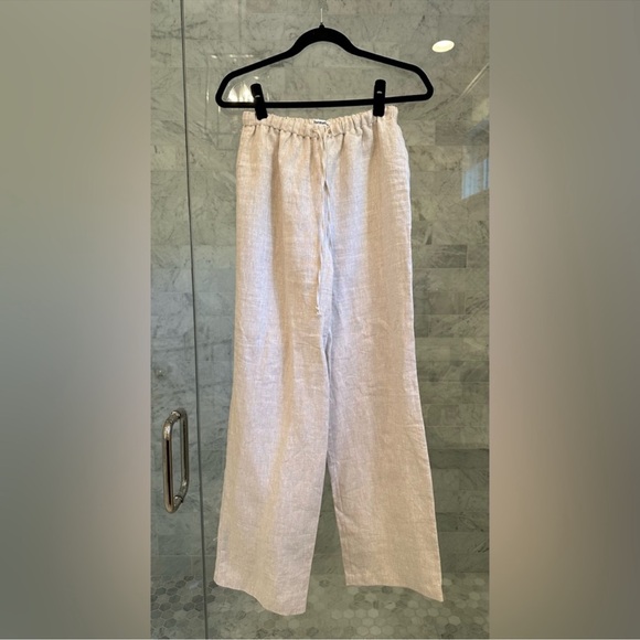 Reformation Olina Linen Pant in Oatmeal - Picture 5 of 5